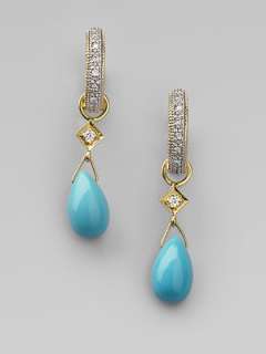 Jude Frances   Turquoise, Diamond & 18K Yellow Gold Earring Charms 