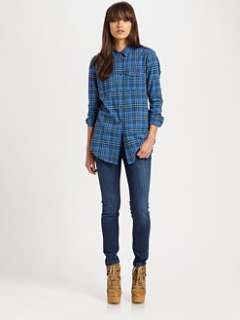   button down tunic $ 295 00 skinny cropped jeans $ 225 00 more colors