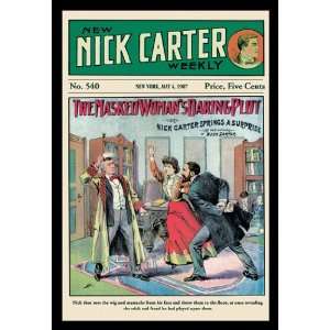Nick Carter: The Masked Womans Daring Plot 20X30 Canvas Giclee