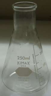 KIMAX 26500 250 mL Stopper # 6 Erlenmeyer Beaker Flask  