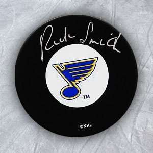  RICK SMITH St Louis Blues SIGNED Hockey Puck: Sports 
