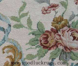   Needlepoint Victorian French Roses Chair Cover or Fireplace Screen