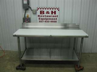   60 Stainless Work Prep Table w/ 18 Poly Cutting Board Butcher Top 5