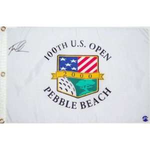  Tom Lehman Autographed 2000 Pebble Beach US Open Flag 