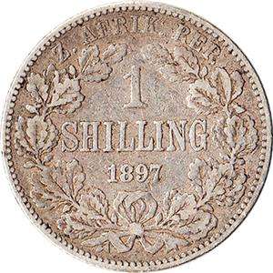 1897 South Africa 1 Shilling Silver Coin KM#5  