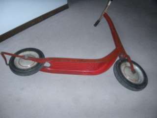 VINTAGE RADIO LINE TOY SCOOTER RED PAINT GOODYEAR TIRES  