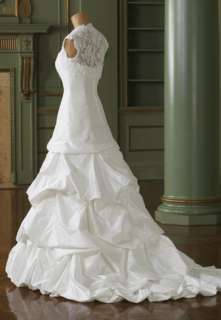 Strapless Taffeta Wedding Dress w/Lace Bolero mdl#704  