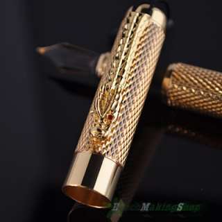 JINHAO 1200 NOBLEST GOLDEN DRAGON CARVED Fountain Pen  