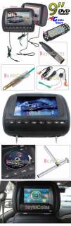   Car Pillow Headrest Monitor DVD CD Mp3 Player Radio USB Game Remote