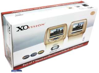 GREY GX7108 XO VISION 7 HEADREST TV MONITOR SCREEN USB SD DVD GAMES 