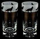 DOG GIFT* Boxed Pair GLASS HIGHBALL Tumblers with GERM
