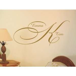 Elegant Monogram Wall Decal Size 16 H, Color Lemon Grass, Emailed 