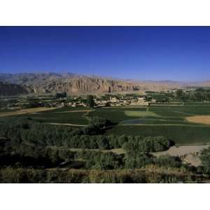 View of Bamiyan Showing Cliffs with Two Empty Niches Where the Famous 
