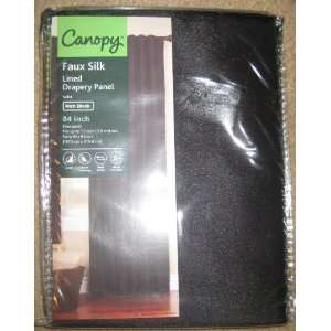  Solid Rich Black Faux Silk Lined Drapery Panel (84 Inch 