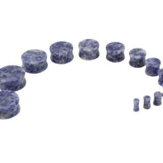Pair 2 Organic Lapis Lazuli Saddle Stone Plugs  