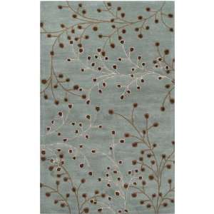   Athena Blue Brown Floral 9 9 Square Rug (ATH 5058)