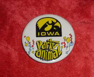 1987 Iowa Hawkeyes Party Animal Hat Pin Button  