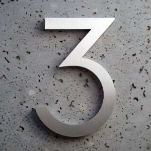  Modern House Number Aluminum Modern Font Number Three 3 