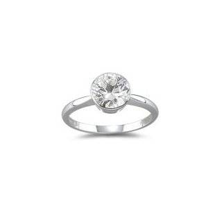  1.01 Cts White Sapphire Solitaire Ring in 14K White Gold 8 