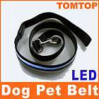   LED Flashing Light Dog Pets Belt Harness Lead Leash Tether Black New