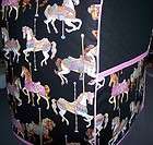 Carousel Horses on Black Quilted Fabric Cover for KitchenAid Mixer 