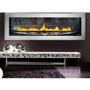   Edition 2 sided Linear Natural Gas Fireplace   Silver