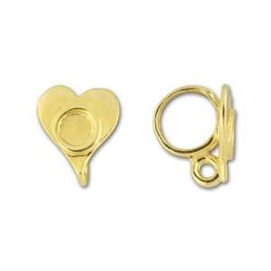  Gold Plated Pewter Heart Glue In Closed Loop Bail Arts 