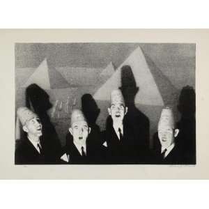  1939 Grant Wood Shriners Quartet Gizeh Pyramids Print 