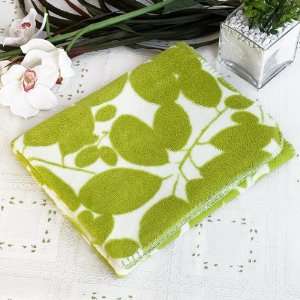 Green Leaves Japanese Coral Fleece Baby Throw Blanket (26x39.8 inches)