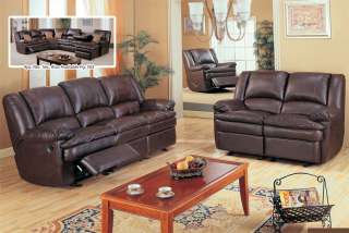 2pcs Modern Reclining Leather Sofa Set #BQ S089P1S  