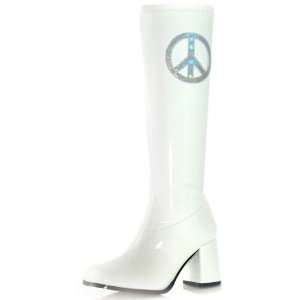  Lets Party By Ellie Shoes Peace Adult Boots / White   Size 