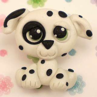 Pet Shop Dalmatian Pup Littlest Dog ~Polymer Clay Beads  
