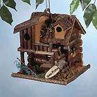 LOG CABIN Wood TREE HOUSE Wooden Bird House BIRDHOUSE