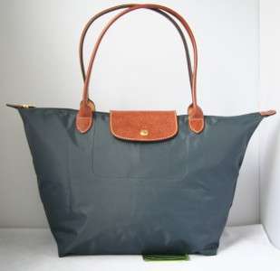 Longchamp Le Pliage Nylon Tote Bag Graphite New WTag  