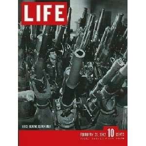 original LIFE MAGAZINE of February 23, 1942 with Guns for Merchantmen 
