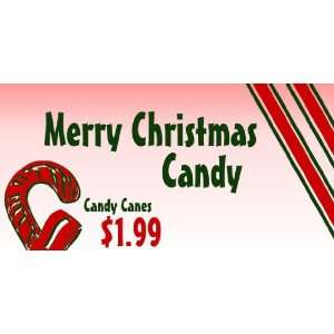   3x6 Vinyl Banner   Candy Canes, Merry Christmas Candy 