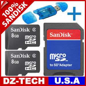 SANDISK 8GB Lot 2 MICRO SD MICROSD MEMORY CARD  16GB  