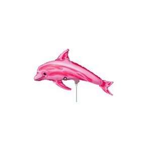  13 Airfill Pink Dolphin Mini Shape   Mylar Balloon Foil 
