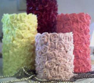 Silicone Rose Tower Pillar Candle Mold 6 1/2 Tall  