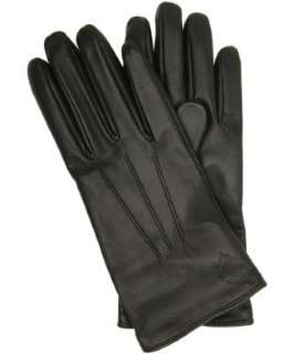 Gucci dark brown nappa logo crest gloves  