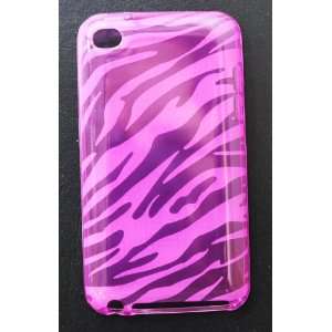  Pink Zebra Stripe Soft Silicone Skin Gel Cover Case for Apple Ipod 