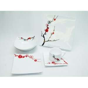  Dinnerware and Serving Set for 4, Three Star Cherry blossom Japanese 