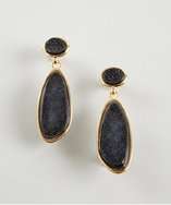 Marcia Moran gold and black druzy drop post earrings style# 319336101