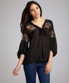 Dolce Vita black silk tie detail Clio lace blouse   up to 70 