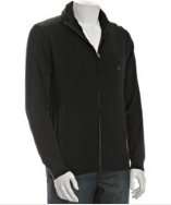 French Connection black cotton knit zip front sweater style# 312142101