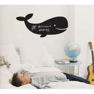  Jumbo Chalkboard Whale Removable Wall Decal Sticker: Home 