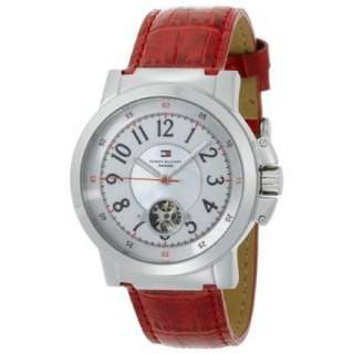 Tommy Hilfiger Womens 1780819 Red Leather Strap Watch   designer 