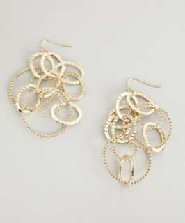 Kendra Scott gold etched chain link earrings  
