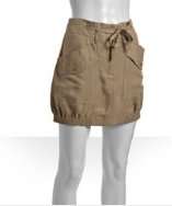Leifsdottir wheat silk linen paper bag waist skirt style# 314922401