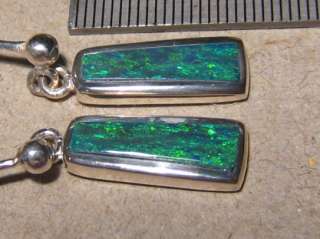 Solid Black Opal ( Stud or Dangle ) Earrings Sterling Silver  